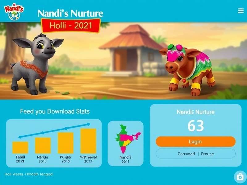 Infographic showing Nandi S Nurture download stats across Indian states