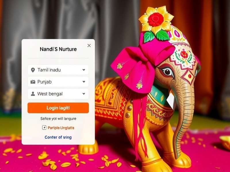 Nandi decorated in regional styles from Tamil Nadu, Punjab, and West Bengal in Nandi S Nurture