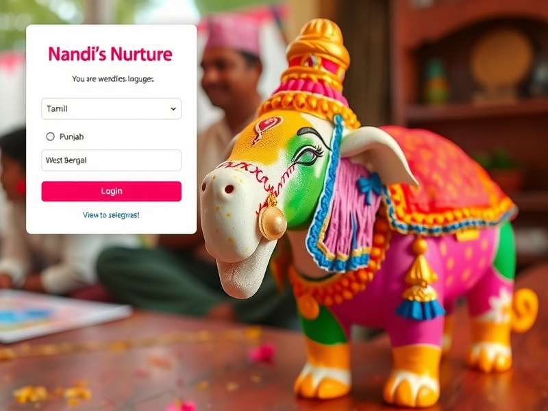 Nandi covered in Holi colors during Nandi S Nurture Holi event